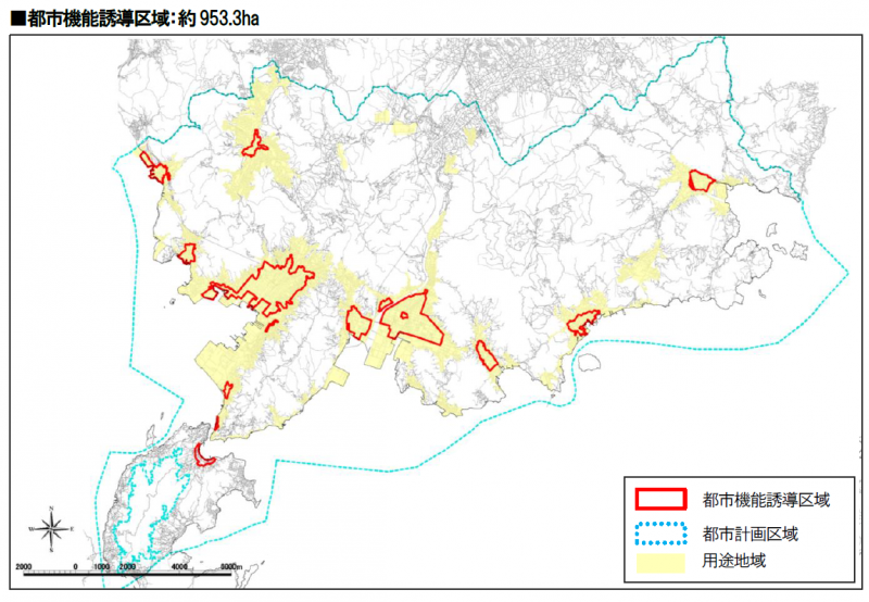 都市機能誘導区域の地図