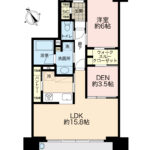 ＬＤＫ約１５．８帖×ワイドバルコニーで、明るく開放感のある住空間！書斎や子ども部屋として使えるフリースペース付き２ＬＤＫです♪(間取)